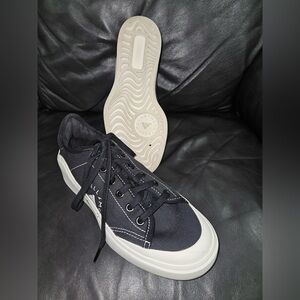 Stella McCartney/Addidas black canvas sneakers.